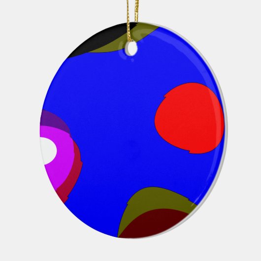Abstract 309 - Blauw rood zwart Paars Keramisch Ornament (Links)