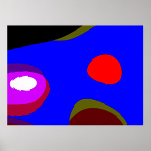 Abstract 309 - Blauw rood zwart Paars Poster