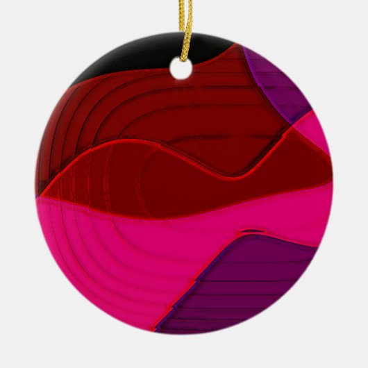 Abstract 328 - Paars Rood Roze Keramisch Ornament (Voorkant)