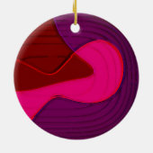 Abstract 328 - Paars Rood Roze Keramisch Ornament (Achterkant)