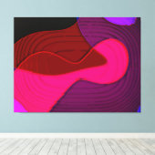 Abstract 328 - paars rood roze kunstontwerp canvas afdruk (Insitu (Houten vloer))