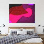Abstract 328 - paars rood roze kunstontwerp canvas afdruk (Insitu (Slaapkamer))