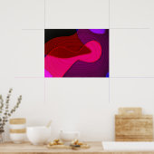 Abstract 328 - paars rood roze kunstontwerp poster (Keuken)