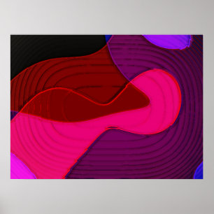 Abstract 328 - paars rood roze kunstontwerp poster