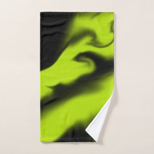 Abstract 3 in zwart en limoengroen bad handdoek (Handdoek)