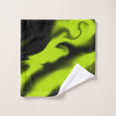 Abstract 3 in zwart en limoengroen bad handdoek (Wasdoekje)