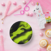 Abstract 3 in zwart en limoengroen papieren kommen (Feest)