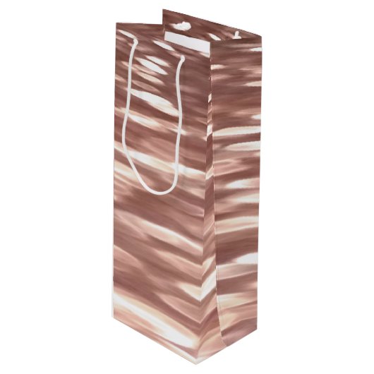 Abstract #3: Koper Roze Goud glans Wijn Cadeautas (Voorkant Gekanteld)