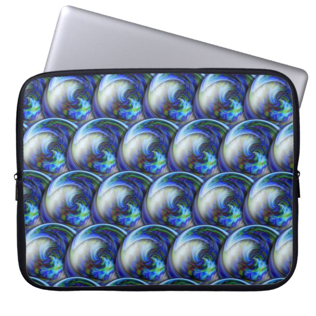 Abstract 3d cirkelpatroon met bellen. laptop sleeve (Voorkant)