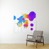 Abstract 3d colorful gradient drops liquid on whit wandkleed (In situ)