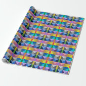 Abstract 3D driehoek patroon Cadeaupapier (Uitgerold)