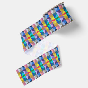 Abstract 3D driehoek patroon Grosgrain Lint