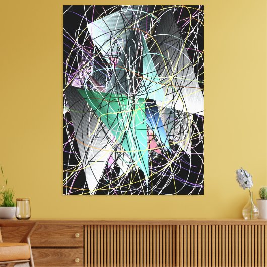 Abstract 3d Geometric Art Pattern Canvas Afdruk (Insitu (Woonkamer))