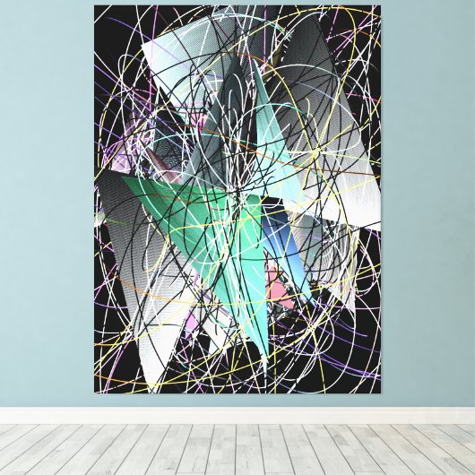 Abstract 3d Geometric Art Pattern Canvas Afdruk (Insitu (Houten vloer))