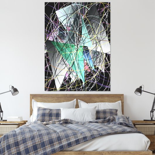 Abstract 3d Geometric Art Pattern Canvas Afdruk (Insitu (Slaapkamer))