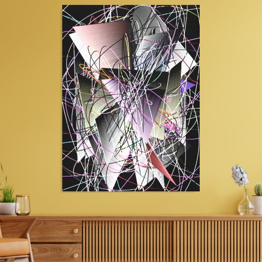 Abstract 3d Geometric Pattern Canvas Afdruk (Insitu (Woonkamer))