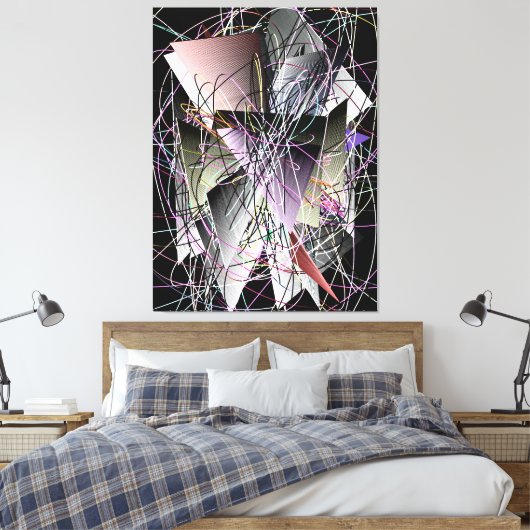 Abstract 3d Geometric Pattern Canvas Afdruk (Insitu (Slaapkamer))