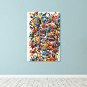 Abstract 3D Geometric Pattern Canvas Afdruk (Insitu (Houten vloer))
