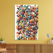 Abstract 3D Geometric Pattern Canvas Afdruk (Insitu (Woonkamer))