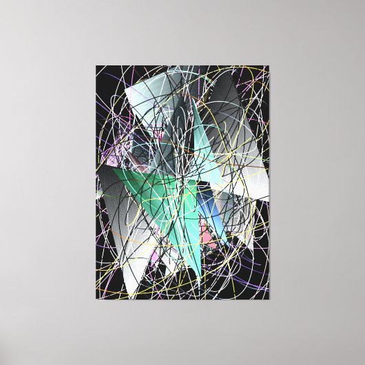 Abstract 3D geometrisch kunstpatroon Canvas Afdruk (Voorkant)