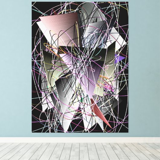Abstract 3D geometrisch patroon Canvas Afdruk (Insitu (Houten vloer))
