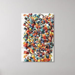 Abstract 3D geometrisch patroon Canvas Afdruk