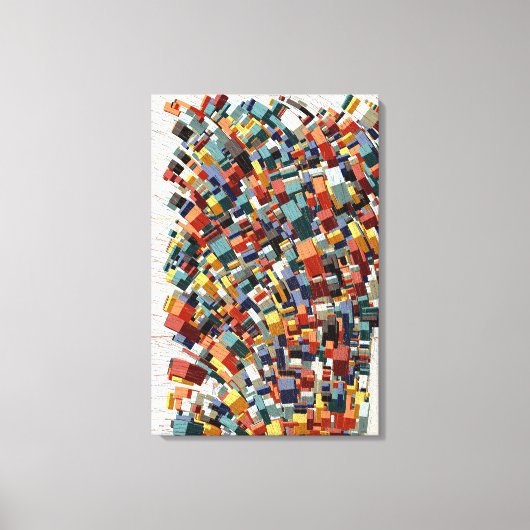 Abstract 3D geometrisch patroon Canvas Afdruk (Voorkant)