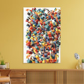 Abstract 3D geometrisch patroon Canvas Afdruk (Insitu (Woonkamer))