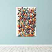 Abstract 3D geometrisch patroon Canvas Afdruk (Insitu (Houten vloer))