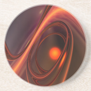 Abstract 3d-ontwerp, zachte vormen en reflecties zandsteen onderzetter