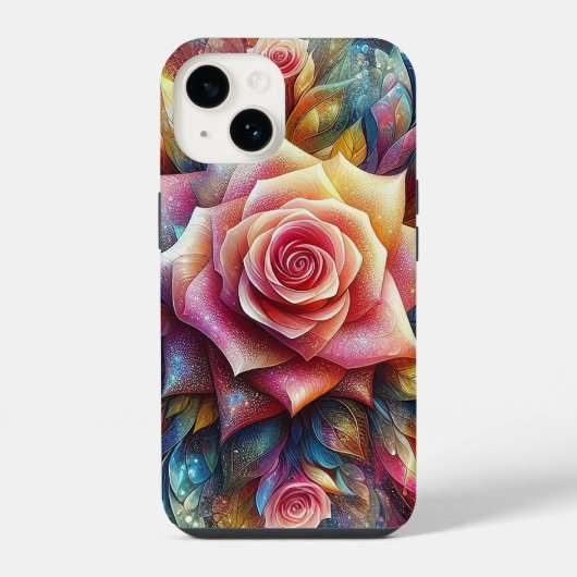 Abstract 3D-Roos iPhone Hoesje (Achterkant)
