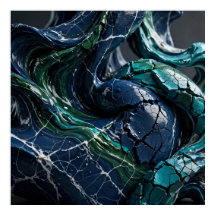 Abstract 3D vloeibare marmeren sculptuur met witte