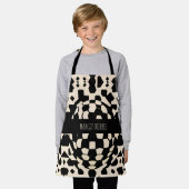 Abstract 3D Voetbal Zwart Biege Geometrisch Patroo Schort (Gedragen)