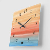 Abstract 44 Oranje blauw Vierkante Klok (Hoek)