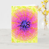 Abstract 48ste verjaardag kaart (Gele Bloem)