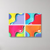 Abstract 4-paneel canvas afdruk (Voorkant)
