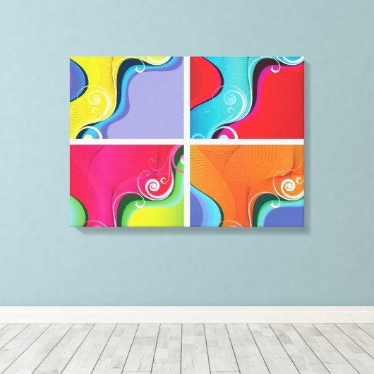 Abstract 4-paneel canvas afdruk (Insitu (Houten vloer))