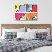 Abstract 4-paneel canvas afdruk (Insitu (Slaapkamer))