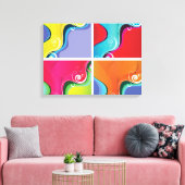 Abstract 4-paneel canvas afdruk (Insitu (Woonkamer))