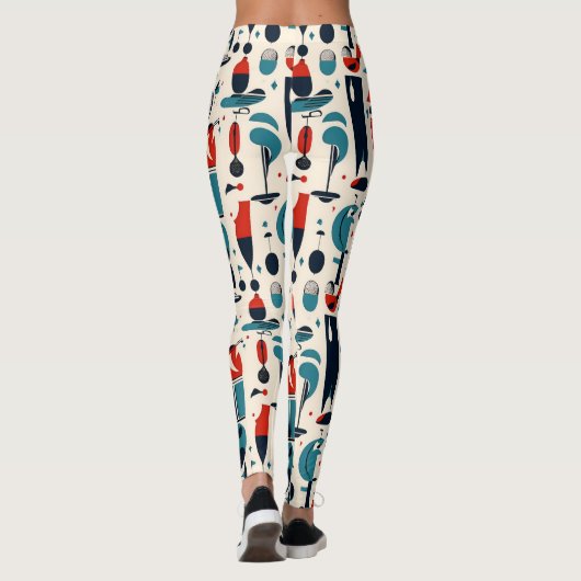 Abstract 50s golfpatroon leggings (Achterkant)