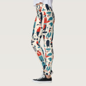 Abstract 50s golfpatroon leggings (Links)