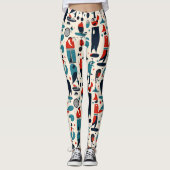 Abstract 50s golfpatroon leggings (Voorkant)