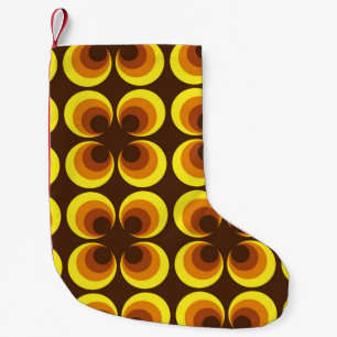 Abstract. 60s kleurrijk naadloos patroon, retro-st kleine kerstsok