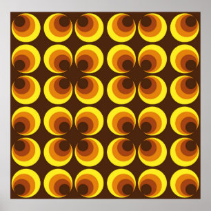 Abstract. 60s kleurrijk naadloos patroon, retro-st poster