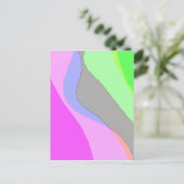 Abstract 703 - Retro Groovy roze en groen Briefkaart (Staand voorkant)