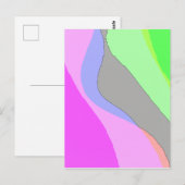 Abstract 703 - Retro Groovy roze en groen Briefkaart (Voorkant / Achterkant)
