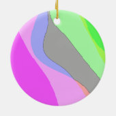 Abstract 703 - Retro Groovy roze en groen Keramisch Ornament (Achterkant)