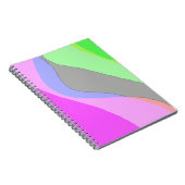 Abstract 703 - Retro Groovy roze en groen Notitieboek (Rechterzijde)