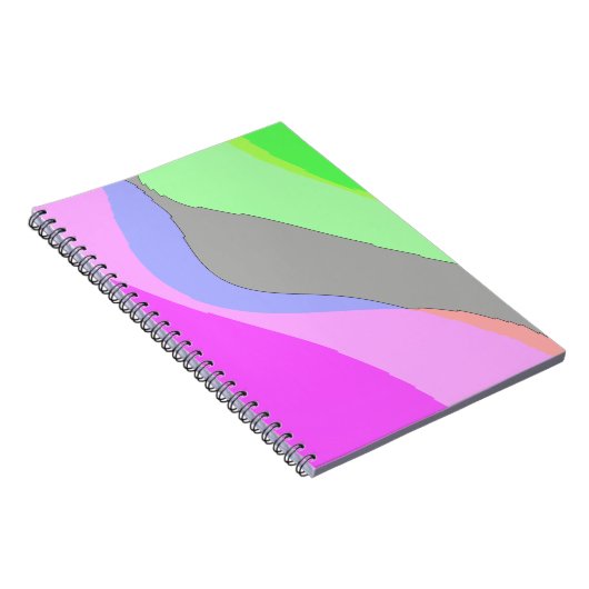 Abstract 703 - Retro Groovy roze en groen Notitieboek (Rechterzijde)