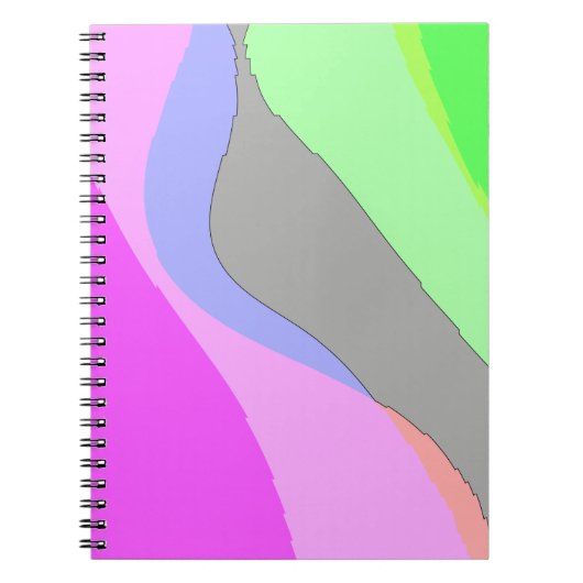 Abstract 703 - Retro Groovy roze en groen Notitieboek (Voorkant)